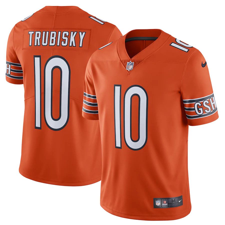 Men Chicago Bears #10 Mitchell Trubisky Nike Orange Alternate Vapor Untouchable Limited Player NFL Jersey->chicago bears->NFL Jersey